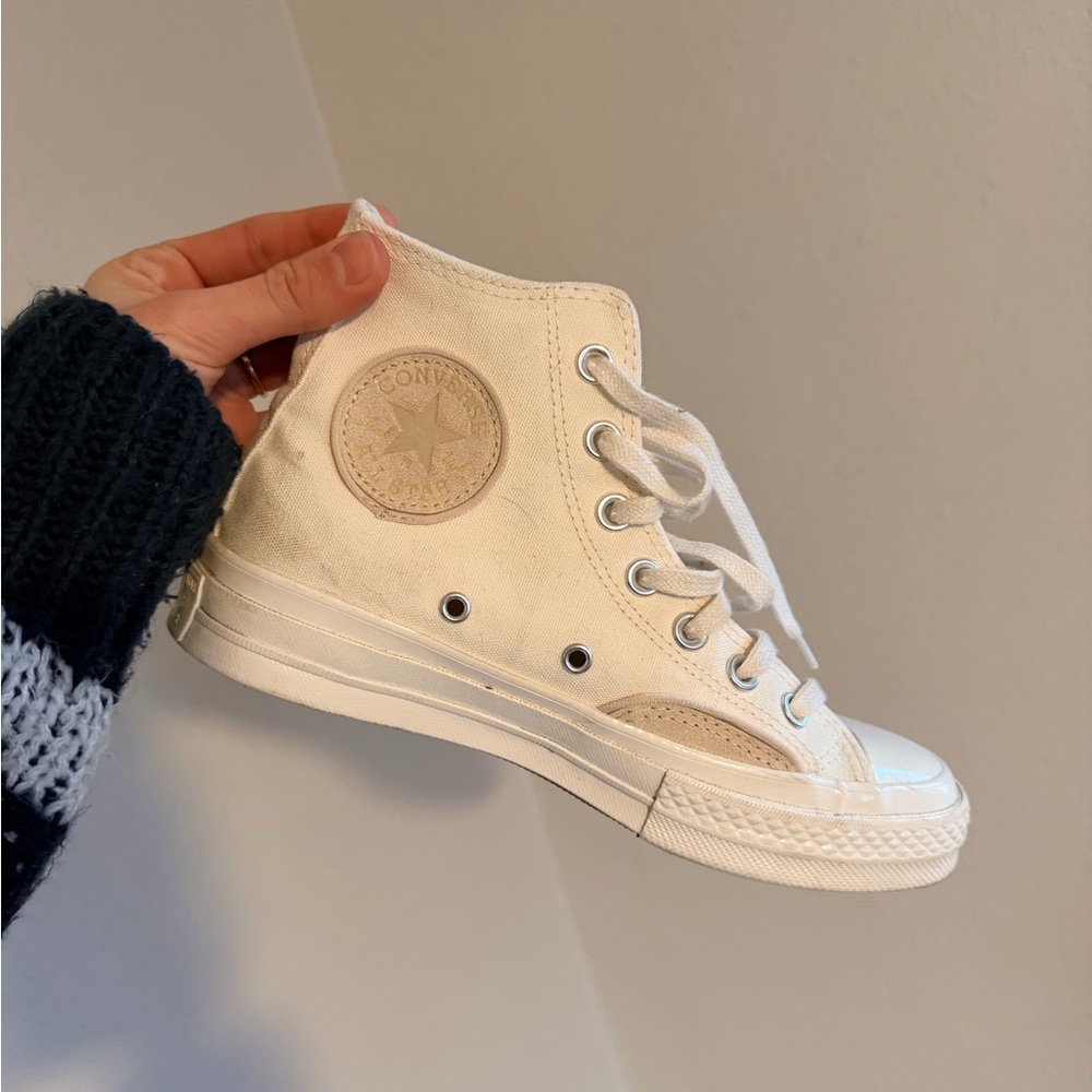 Converse Cream High-Top Sneakers